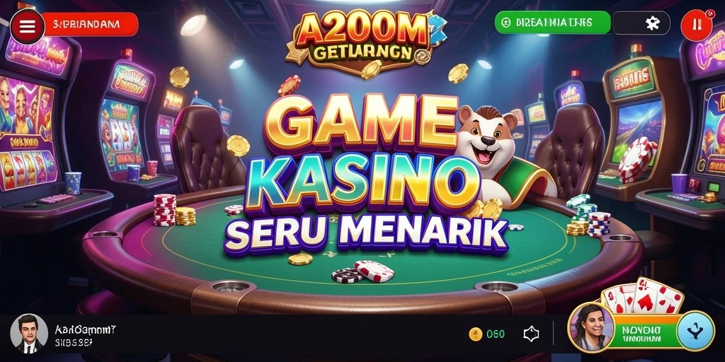 Gameplay A200M dengan grafis kasino yang menawan.
