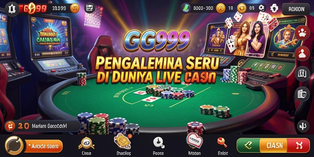 Tampilan gameplay GG999 dengan dealer profesional di Live Casino.