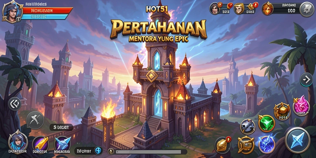 Tampilan menawan dari gameplay HOT51 dalam Tower Defense.