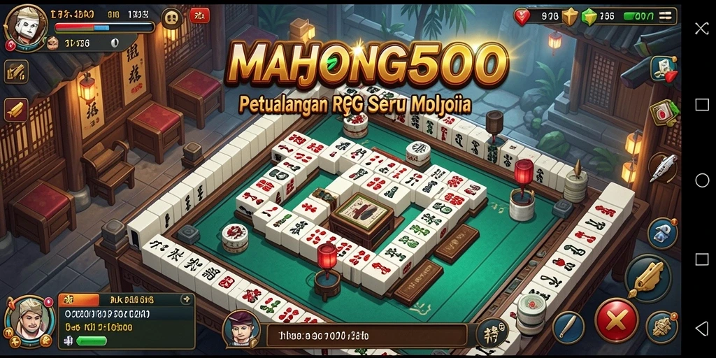 Gameplay seru MAHJONG500 dengan pertemuan karakter RPG.