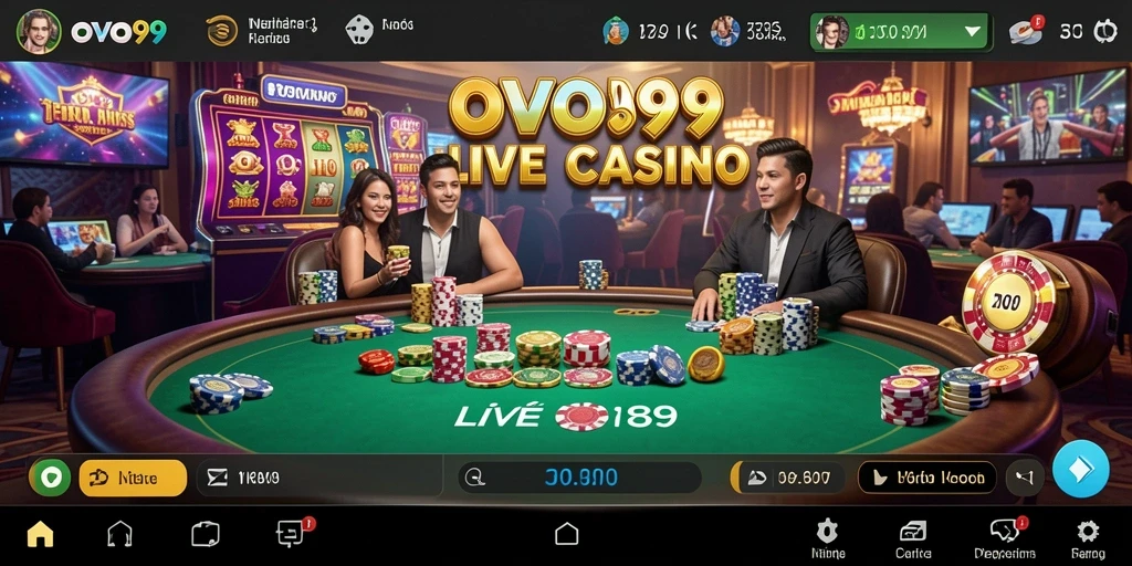 Menampilkan dealer langsung dalam permainan Live Casino yang mendebarkan.