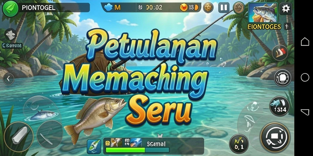 Gameplay PIONTOGEL menampilkan momen memancing yang seru dan menantang.