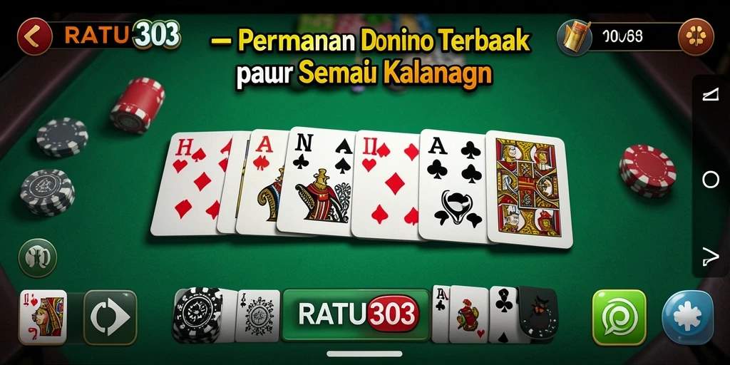 Tampilan gameplay Domino yang seru dan seru.