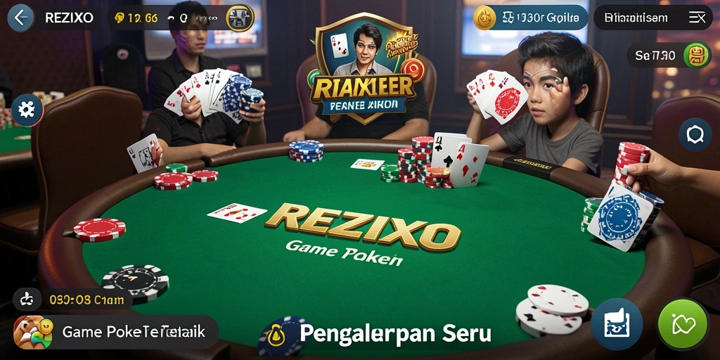 Tampilan menarik dari gameplay Poker di REZIXO.