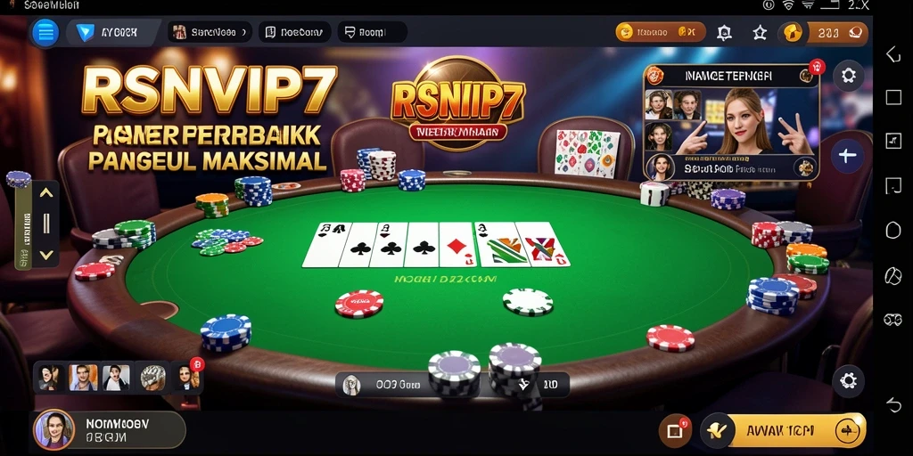 Tampilan gameplay Poker yang seru dan kompetitif di RSNVIP7.