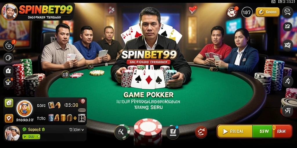 Tangkapan layar SPINBET99 menampilkan aksi seru permainan Poker yang mendebarkan.