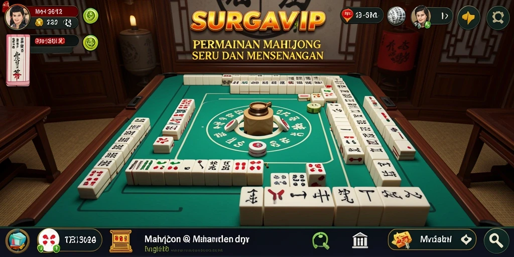 Screenshot SURGAVIP menunjukkan gameplay Mahjong yang seru dan menarik.