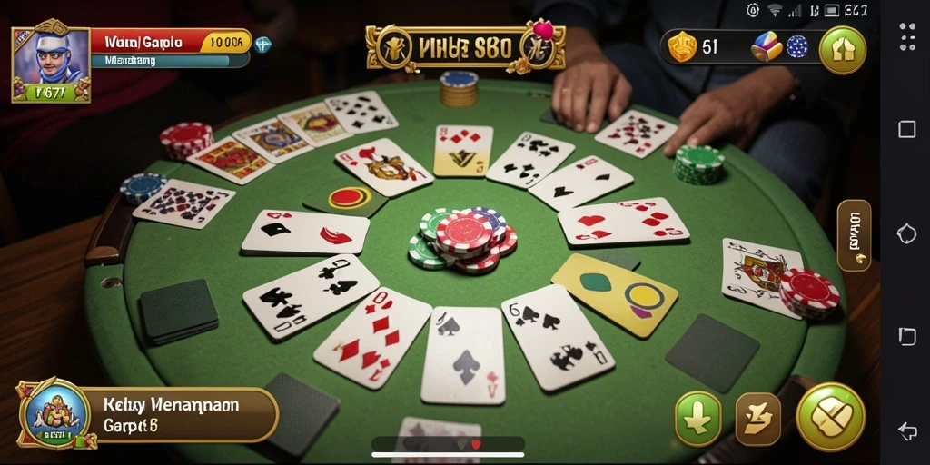 Tampilan gameplay W67 yang seru dalam permainan Gaple.